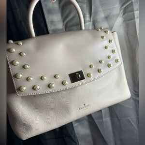 Kate Spade New York Serrano Place Pearl Dorina satchel in blush pebbled leather